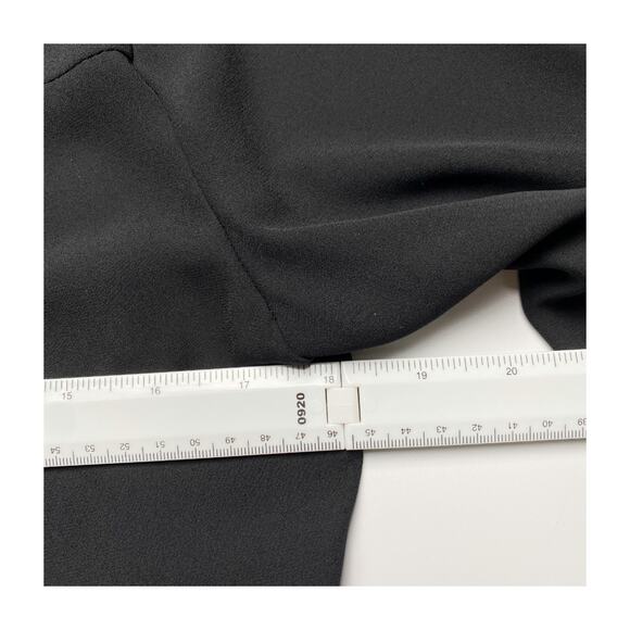 Zara Ruffle Front Blouse Small Feminine Black Office Top Front Pockets - Picture 8 of 12